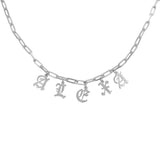 Ari&Lia Name Necklace Paperclip Necklace with Gothic initials