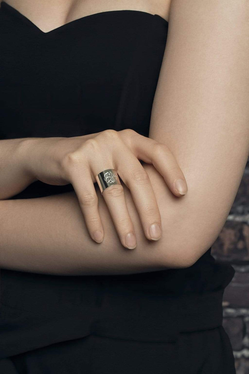Ari&Lia Name Rings Hand Engraved Cuff Ring