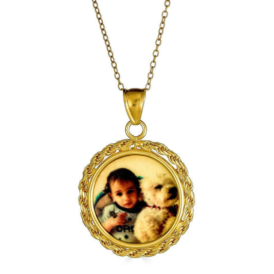 Ari&Lia Picture Pendants Round Rope Framed Picture Pendant