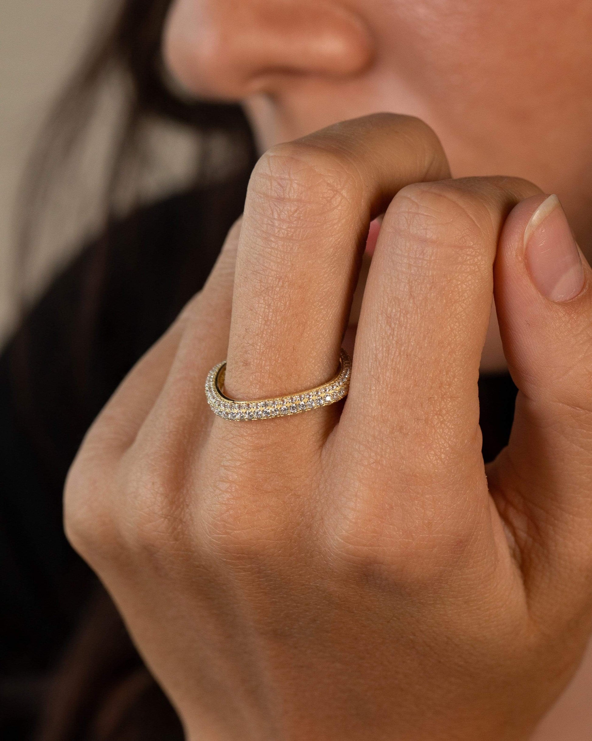 Ari&Lia Rings Square Ring with Cubic Zirconia