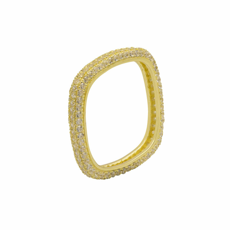Ari&Lia Rings Square Ring with Cubic Zirconia