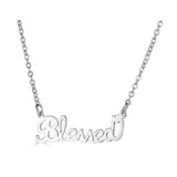 Ari&Lia Empowered Name Necklaces Silver Plated Blessed Empowered Name Necklace NP90580-BLESSED-SS