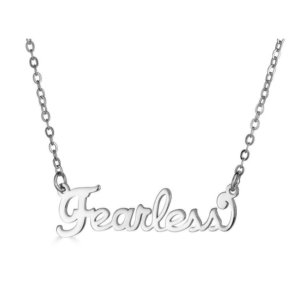 Ari&Lia Empowered Name Necklaces Silver Plated Fearless Empowered Name Necklace NP90580-FEARLESS-1-SS