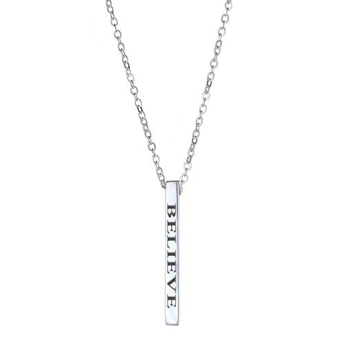Ari&Lia Empowered Vertical Bars Silver Plated Believe Empowered Vertical Bar NP-LONGBAR-BELIEVE-SS