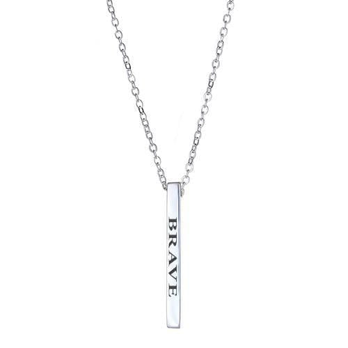 Ari&Lia Empowered Vertical Bars Silver Plated Brave Empowered Vertical Bar NP-LONGBAR-BRAVE-SS