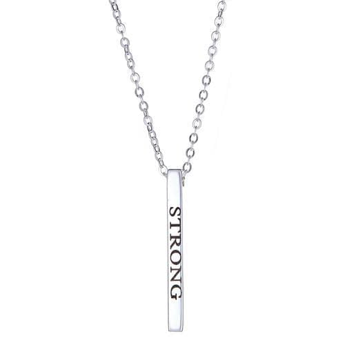 Ari&Lia Empowered Vertical Bars Silver Plated Strong Empowered Vertical Bar NP-LONGBAR-STRONG-SS