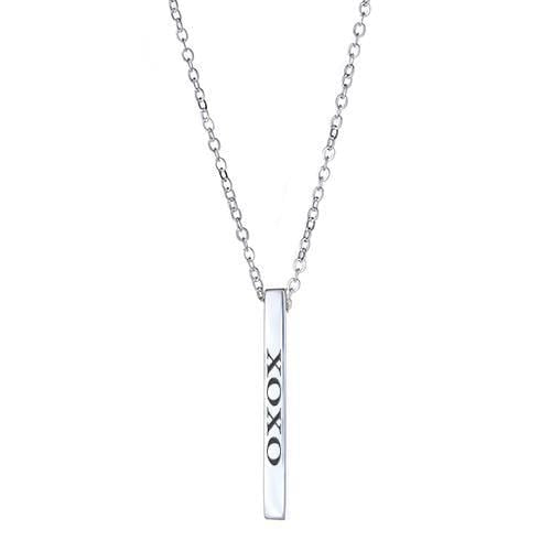 Ari&Lia Empowered Vertical Bars Silver Plated Xoxo Empowered Vertical Bar NP-LONGBAR-XOXO-SS