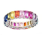 Ari&Lia Rings Silver Plated Rainbow Sapphire Eternity Ring Eternity ring rainblow