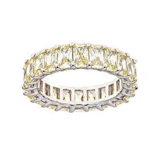 Ari&Lia Rings Silver Plated Yellow Diamond Cz Eternity Ring ETERNITY_YELLOW
