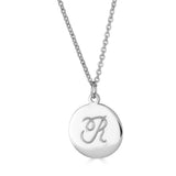 Ari&Lia Single Single Initial Necklace With Script Hand Engraving