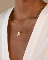 Ari&Lia Single & Trendy Two Letter Block Initial Necklace