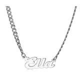 Ari&Lia CURB CHAINS Sterling Silver Kids Single High Polish Script Name Necklace With Curb Chain NP30541-Curb-SS