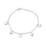 Ari&Lia Delicate Bracelets Sterling Silver Paper Clip Hearts Bracelet 10016-SS