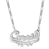 Ari&Lia Double Plated Necklaces Sterling Silver Copy of So New York Double Plated With Double Heart Underline NP30526-SS
