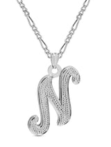Ari&Lia Double Plated Necklaces Sterling Silver Initial Necklace with Diamond Accent NC90544-SS