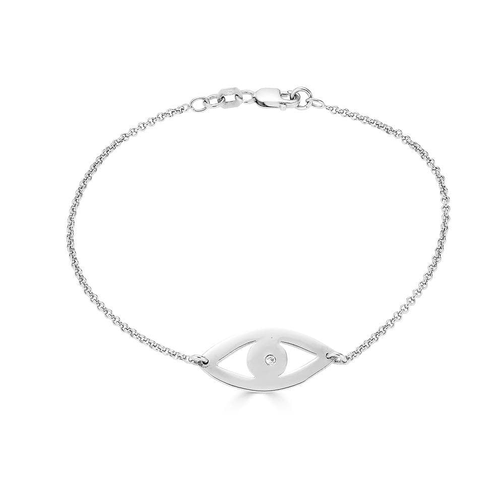 Ari&Lia Sterling Silver Evil Eye Bracelet With CZ 10010-SS
