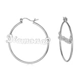 Ari&Lia Hoop Earrings Sterling Silver Script Hoop Name Earrings NE90021-BRS-SS