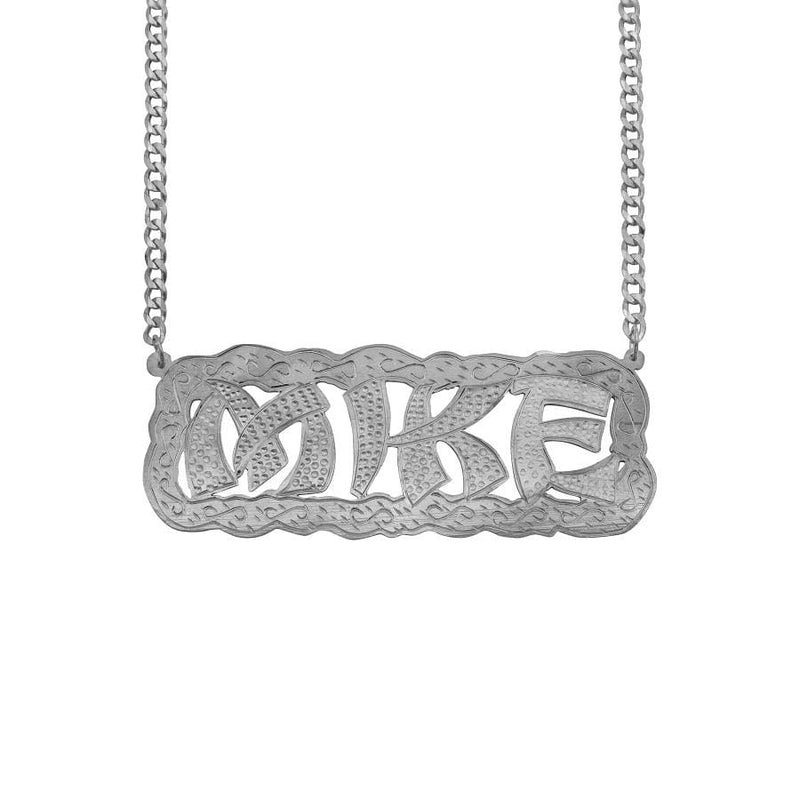 Ari&Lia MENS Sterling Silver Men's Funky Double Name Necklace with Curb Chain