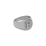 Ari&Lia Mens Sterling Silver Men's Signet Initial Ring 15QR1500-SS