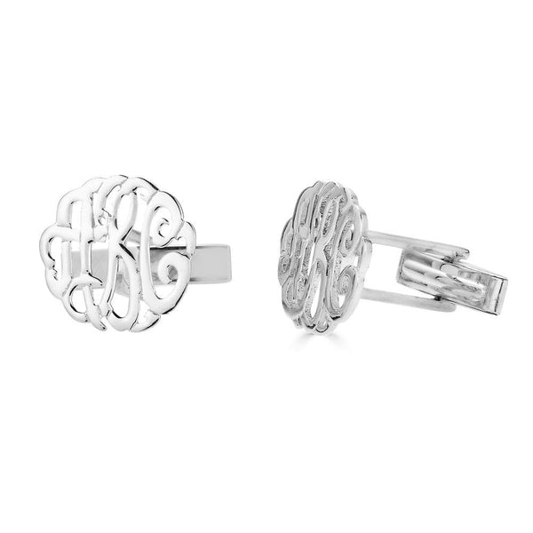 Ari&Lia MENS Sterling Silver Three Letter Script Initial Cufflinks CUFF-LINK61-SS