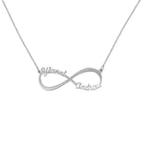 Ari&Lia Monogram & Trendy Sterling Silver 1.5” Script Infinity Couple Name Necklace NP30565-SS