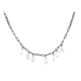 Ari&Lia PAPERCLIP COLLECTION Sterling Silver Block Spaced Out Name Necklace with Paper Clip Chain P5050-PPC-SS