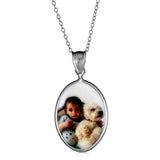 Ari&Lia Picture Pendants Sterling Silver Oval Mother Of Pearl Picture Pendant C91110-SS