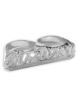 Ari&Lia RING Sterling Silver Two Finger Name Ring