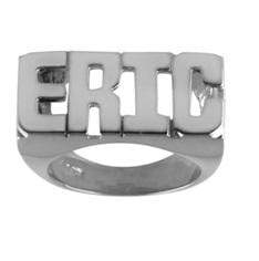 Ari&Lia Rings Sterling Silver Block High Polish Name ring NR90628-SS