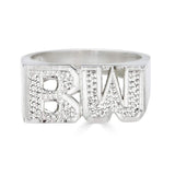 Ari&Lia Rings Sterling Silver Initial Name Ring With Diamond Accent NR90625-SS