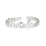 Ari&Lia Rings Sterling Silver Mini Script Name Ring With Open Back NR91689-SS