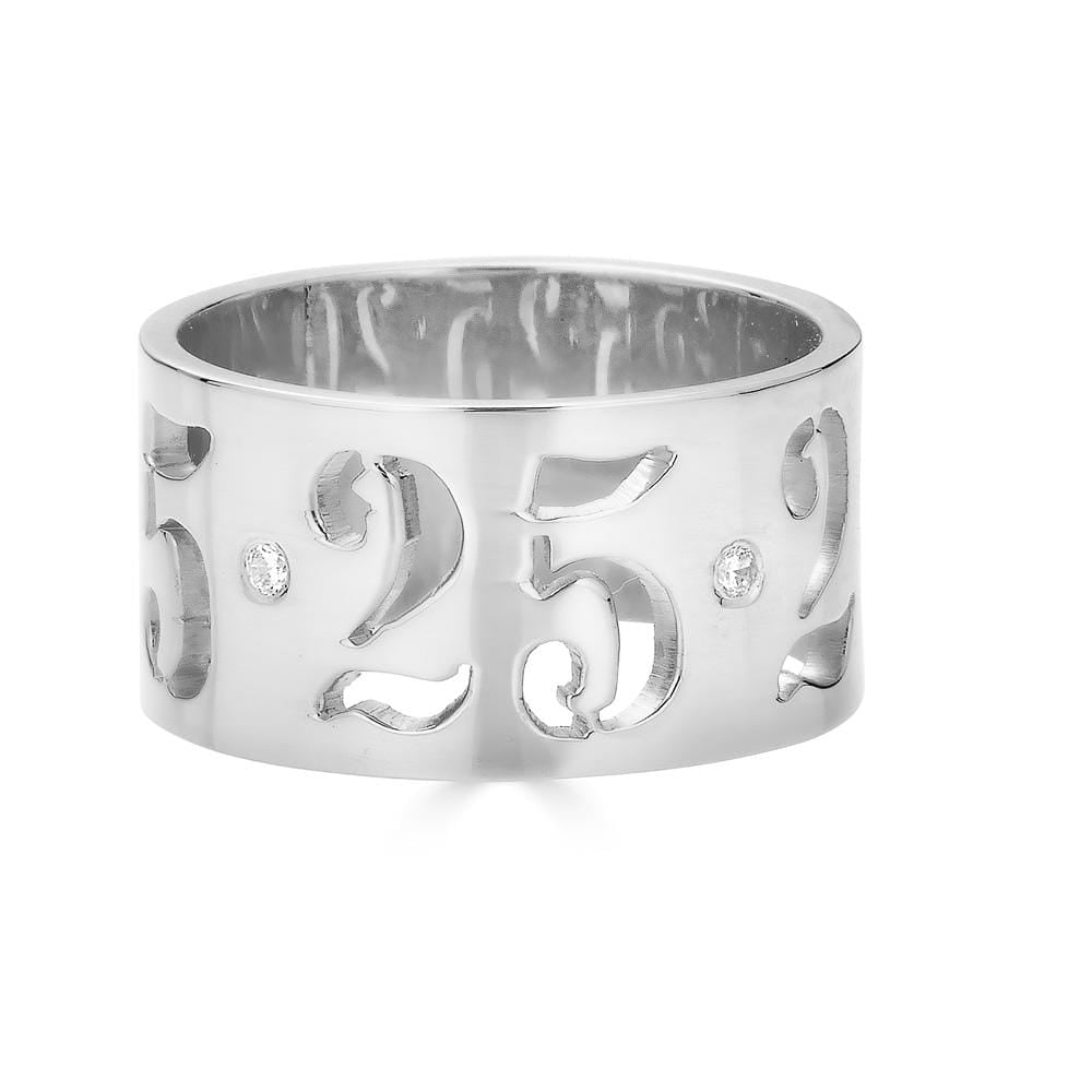 Ari&Lia Rings Sterling Silver Name Or Date Cut Out Ring 11017-SS