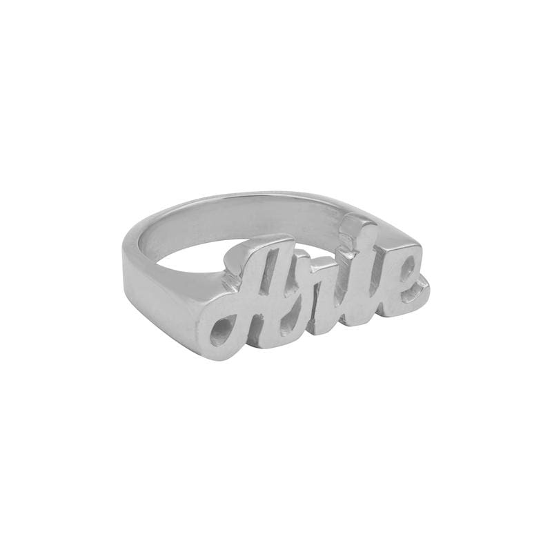 Ari&Lia Rings Sterling Silver Unisex Script Name Ring NR90580-SS