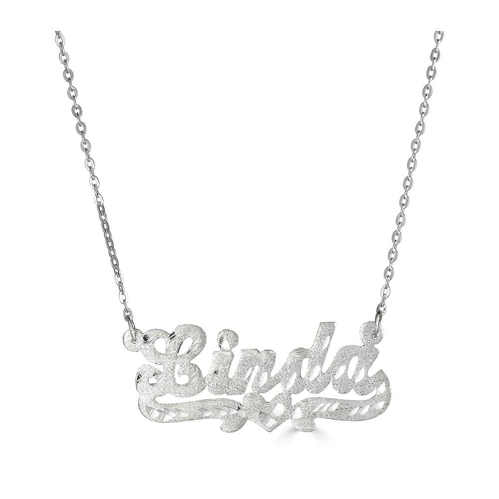 Ari&Lia Single Sterling Silver Single Script with Diamond Cut 01Q833-SS