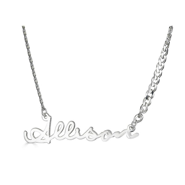Ari&Lia Single & Trendy Sterling Silver Single Signature Name Necklace NP30606-SS