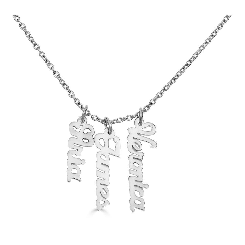 Ari&Lia Trendy Sterling Silver Script Vertical Mini Names P5003-SCRIPT-SS