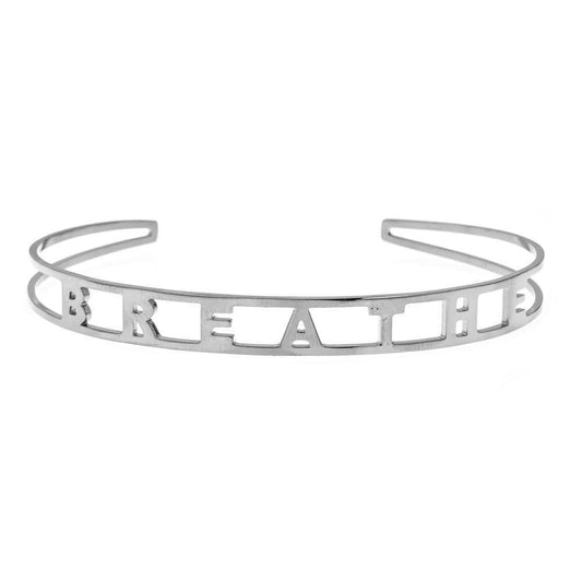 Ari&Lia Empowered Bangles White Breathe Adjustable Empowered Bangle ST5059-BREATHE