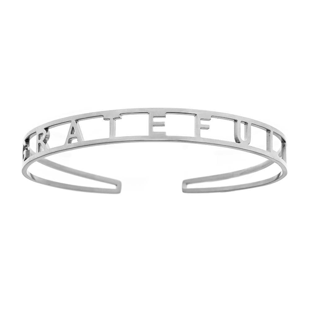 Ari&Lia Empowered Bangles white Grateful Adjustable Empowered Bangle ST5059-GRATEFUL