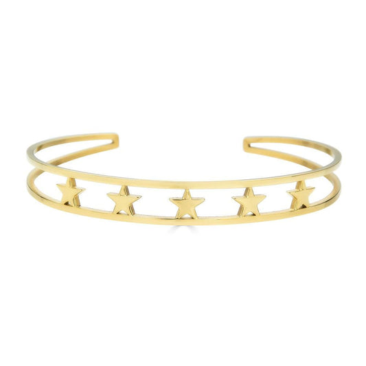 Ari&Lia Empowered Bangles Yellow Five Stars Empowered Cuff Bangle ST5059-5 STARS-GPSS