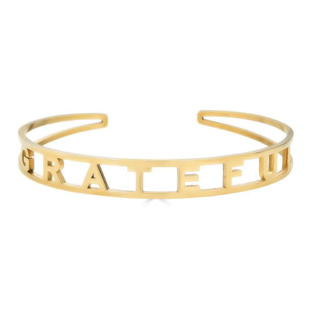 Ari&Lia Empowered Bangles yellow Grateful Adjustable Empowered Bangle ST5059-GRATEFUL